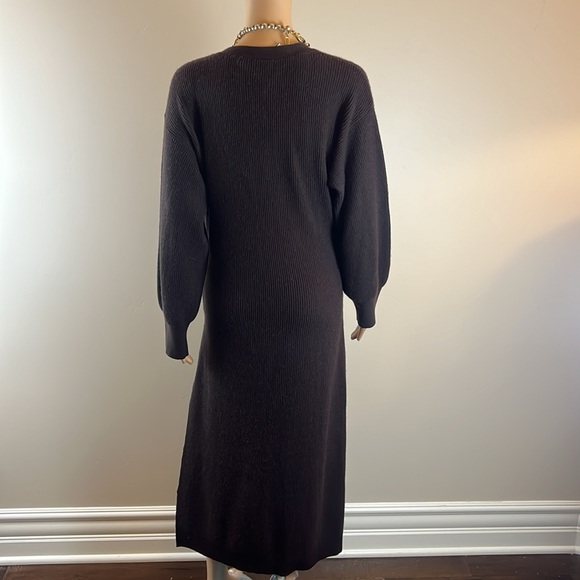 Jonathan Simkhai Brown Judith Twist Front Ribbed Knit Midi Dress - Picture 8 of 9